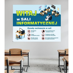Witaj w sali informatycznej- naklejka na ścianę