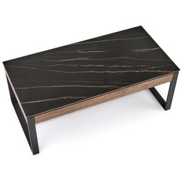 Ława prostokątna czarny marmur / orzech mat 121
