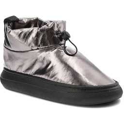 Venezia Srebrne Botki Ocieplane Buty Damskie