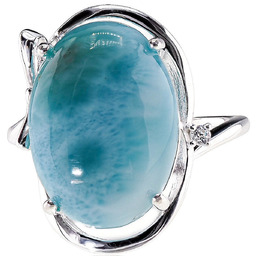 Larimar Wyjątkowy Pierścionek Srebro