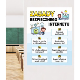 Zasady Bezpiecznego Internetu- naklejka na ścianę
