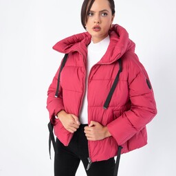 Damska kurtka oversize pikowana ze ściągaczami na rękawach