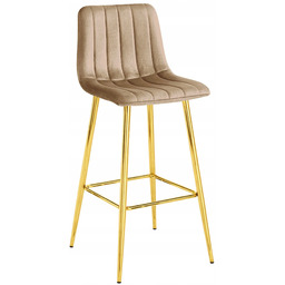 Edinos Premium Brązowy welurowy hoker glamour do wyspy