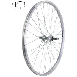 Koło tylne 28" obręcz aluminiowa piasta stal srebrne