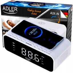 Adler AD1192W Radiobudzik Fm Usb Bluetooth Ładowarka Indukcyjna.