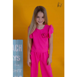 Komplet Róża Bluzeczka Spodnie Kiz Amarant