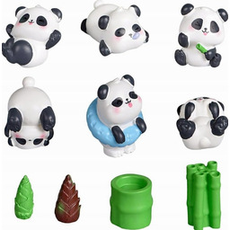 FIGURKI PANDY 10 SZTUK PCW DEKORACJA TORTU