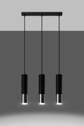 Loopez 3L Czarny/Chrom - SOLLUX LIGHTING - lampa
