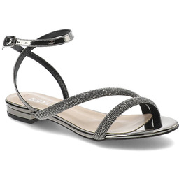 Bayla Czarne Sandały Eleganckie Płaskie Buty