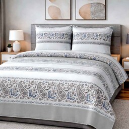 Darymex Pościel bawełniana 180x200 Paisley Calm szara niebieska