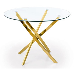 Profeos Szklany stół z okrągłym bezbarwnym blatem D8-N80