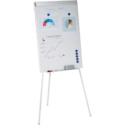 Relaxdays Tablica suchościeralna Flipchart, magnetyczna, z regulacją wysokości,