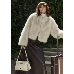 Torebka na ramię ze skóry naturalnej o fakturze