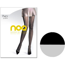 Rajstopy Brokatowe 30 Den Nero Silver 3