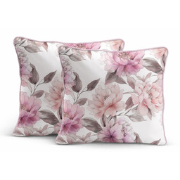 Komplet poszewek z perkalu w różowe kwiaty JSJM-01