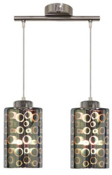 Lumes Podwójna chromowana lampa wisząca nad wyspę -