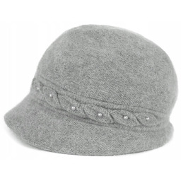 Czapka Pearl chic - szary damska, ciepła, angora