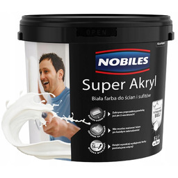 Nobiles Farba biała do ścian Akryl 5L mat