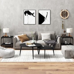 vidaXL Stoliki, 2 szt., czarne, 40x40x40 cm, materiał