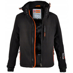 Chłopięca kurtka zimowa na misiu ciepła softshell czarna