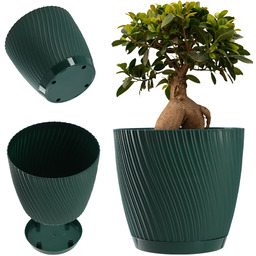 Doniczka z podstawką Tubas 15 cm, zielona