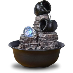 Fontanna wewnętrzna wodospad słoik natura zen relaksujące kolorowe