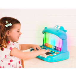 Hippo Pop Play Piano Keyboard ze skaczącymi ptaszkami