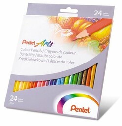 Kredki ołówkowe Pentel, 24 kolory