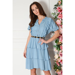 Sukienka z falbankami błękitna Espera