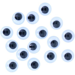 INNSPIRO Okrągłe samoprzylepne czarne ruchome oczy 8mm. 80u,