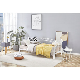 Łóżko jednoosobowe z wysuwanym dodatkowym materacem białe 90