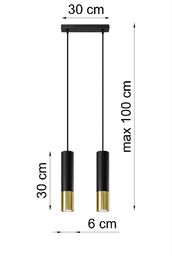 Loopez 2 Czarny/Złoty - SOLLUX LIGHTING - lampa