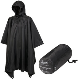 Brandit Poncho Przeciwdeszczowe Rip-Stop Czarne