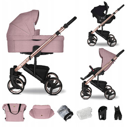 Wózek dziecięcy 3w1 Emjot Neri Rose Gold wielofunkcyjny