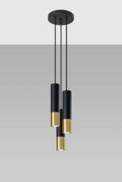 Loopez 3P Czarny/Złoty - SOLLUX LIGHTING - lampa