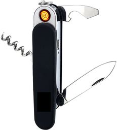 ZAPALNICZKA TAKTYCZNA SCYZORYK SURVIVAL CZARNA USB 5w1 DK-F4