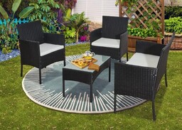 Komplet balkonowy z technorattanu (Sofa + 2 x