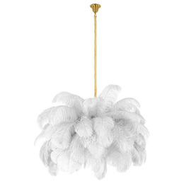 MOOSEE lampa wisząca TIFFANY 135 biała mosiądz /