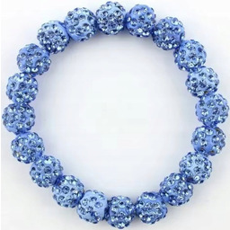 Niebieska Bransoletka z Koralików Shamballa Elastyczna Ręcznie Robiona