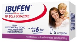 Ibufen czopki doodbytnicze 0,2 g -5 sztuk