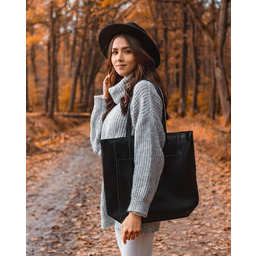 Skórzana torebka DAN-A T379 czarna