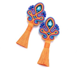 Pakamera Kolczyki sutasz z chwostami kolorowe długie