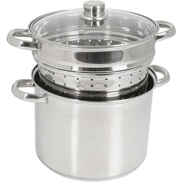 Crealys 504626 garnek do makaronu ze szklaną pokrywką,