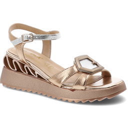 S.Barski Sandały damskie, na lekkiej platformie z efektownymi