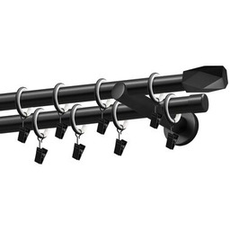 Karnisz podwójny Hex 19 mm czarny 160 cm