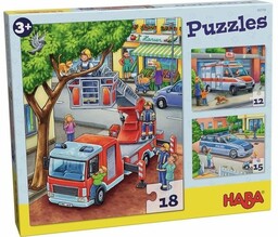 Puzzle dla dzieci Służby Mundurowe 3w1 HB302759-Haba, puzzle