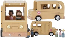 Little Dutch Drewniany Szkolny Autobus Z Pasażerami Auto