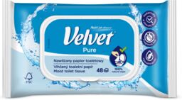 Nawilżany papier toaletowy Velvet Pure 48 listków