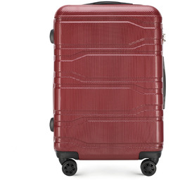Średnia walizka z polikarbonu tłoczona czerwona