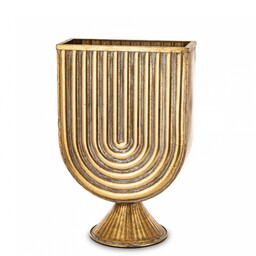 Wazon dekoracyjny metalowy złoty 45,5x30x12 175570